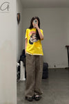 Walter Van BeirendonCK Facial T-shirts AW22-23 8017 Lemon Color